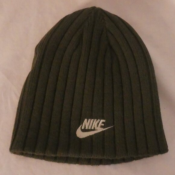 Nike Other - NIKE | OS - one size | Reversible Nike Logo Beanie In Neutral Tone & Olive Green